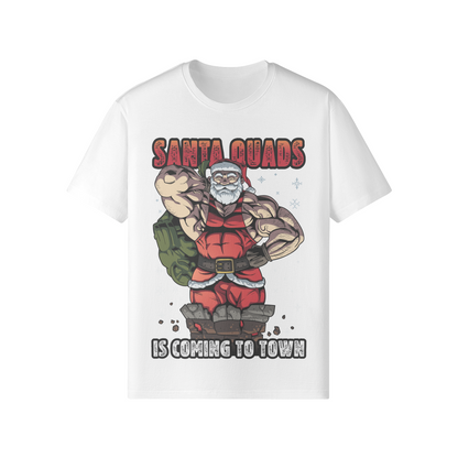 SANTA QUADS IS COMING TO TOWN- Classic T-Shirt-White-League of Lifters