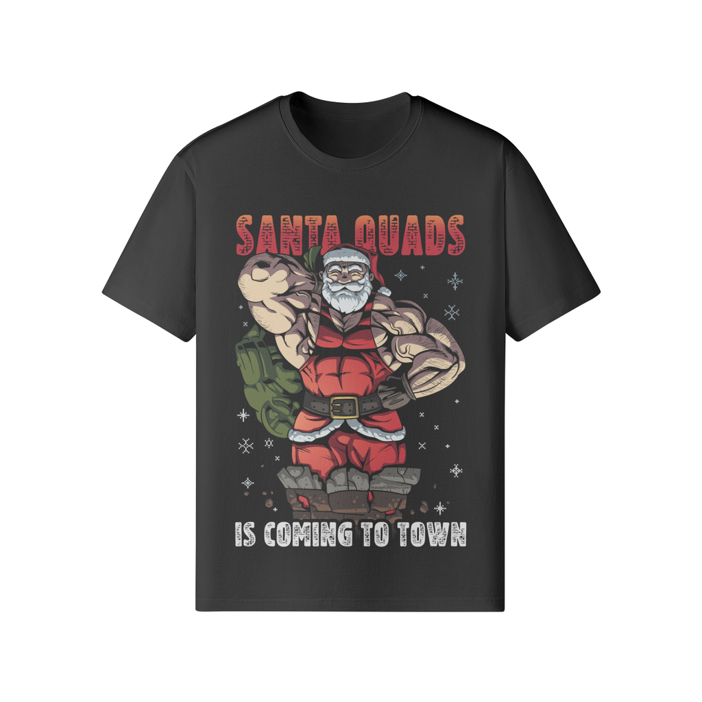 SANTA QUADS IS COMING TO TOWN- Classic T-Shirt-Black-League of Lifters
