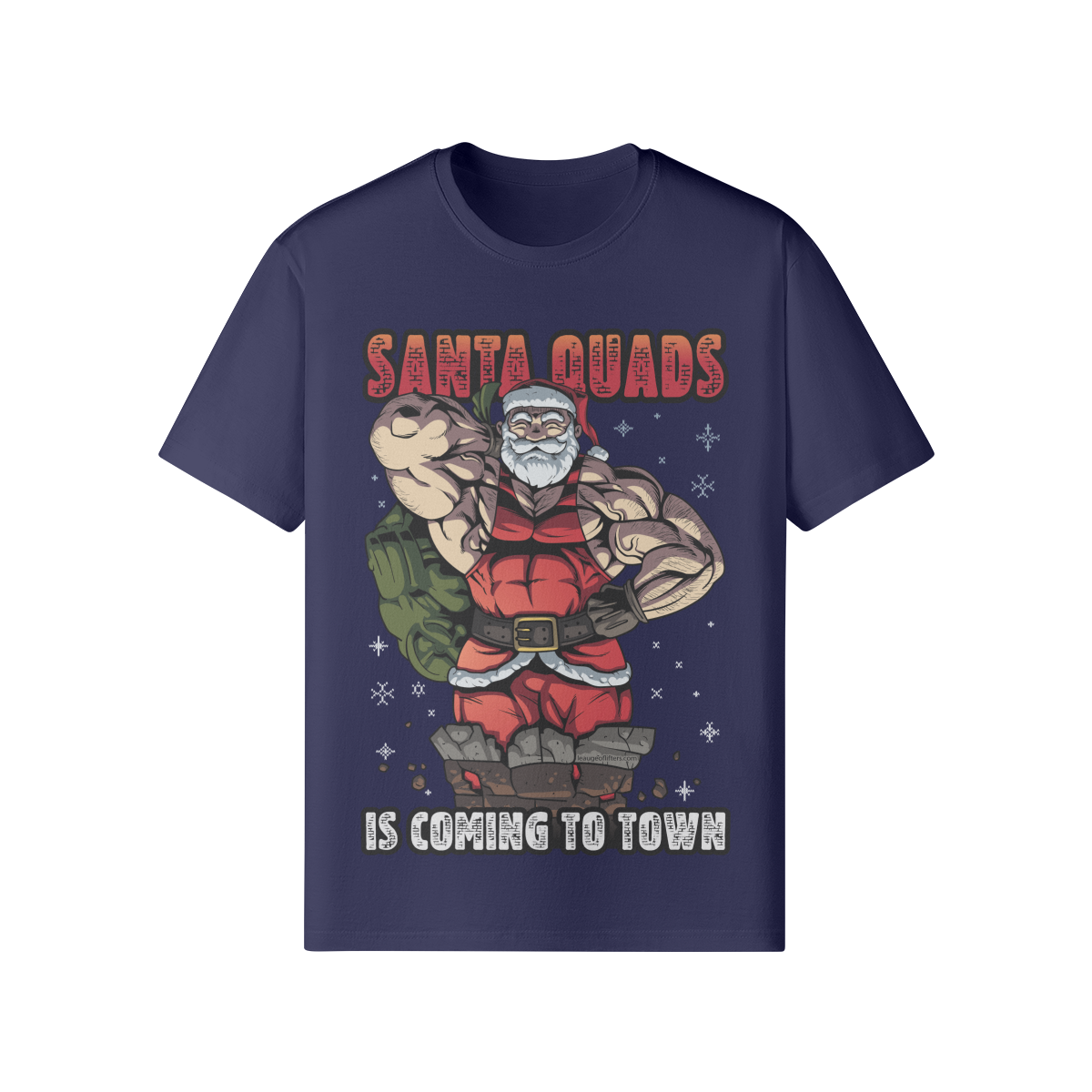 SANTA QUADS IS COMING TO TOWN- Classic T-Shirt-Dark Navy-League of Lifters