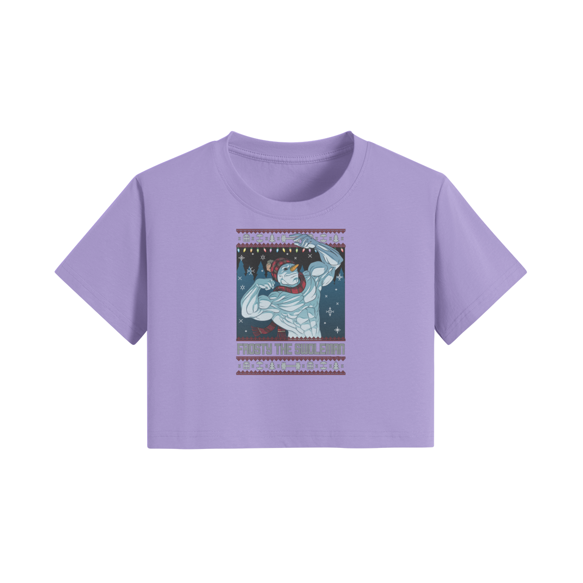 FROSTY THE SWOLEMAN- Womens Crop Top-Lavender-League of Lifters