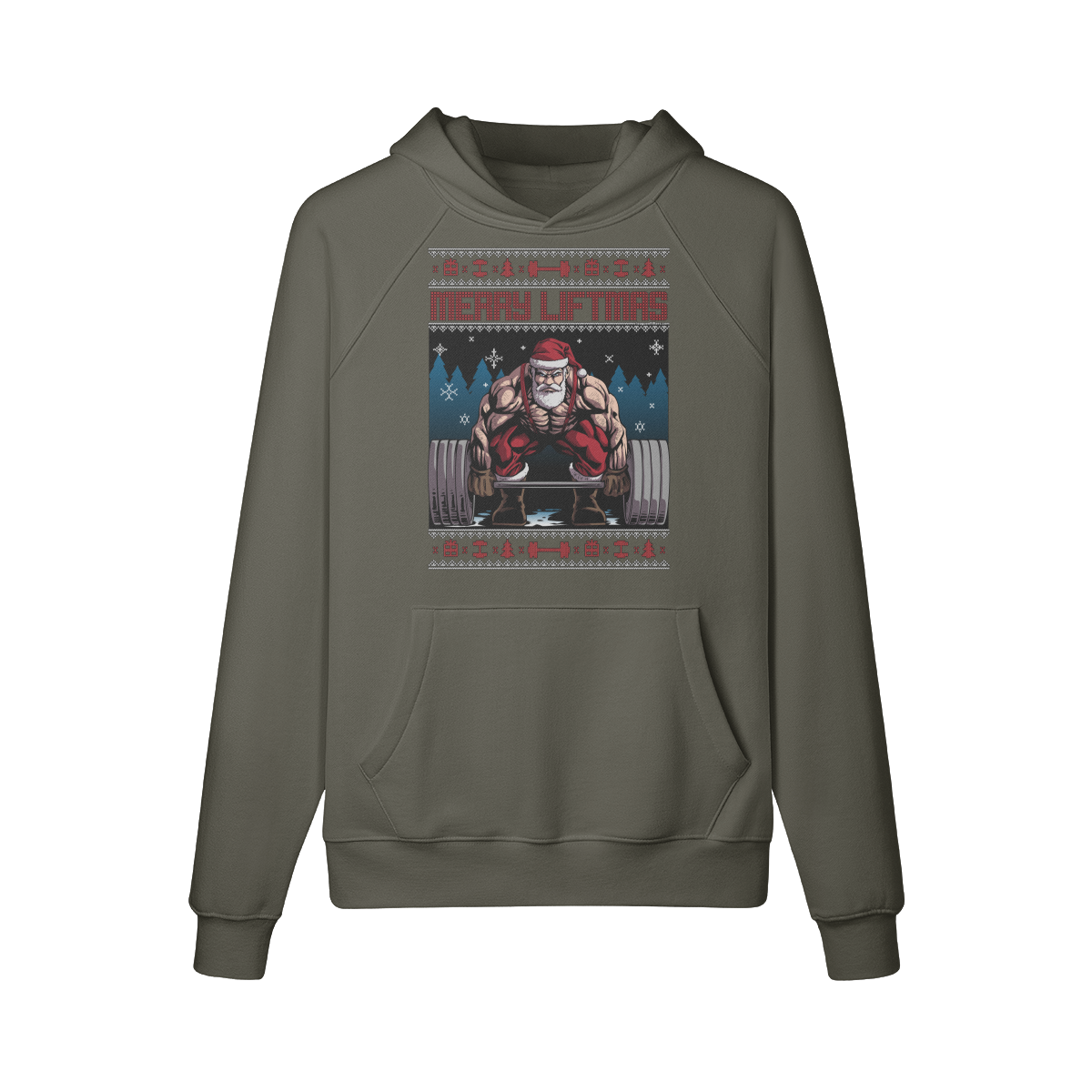 MERRY LIFTMAS- Hoodie-Charcoal Grey-League of Lifters