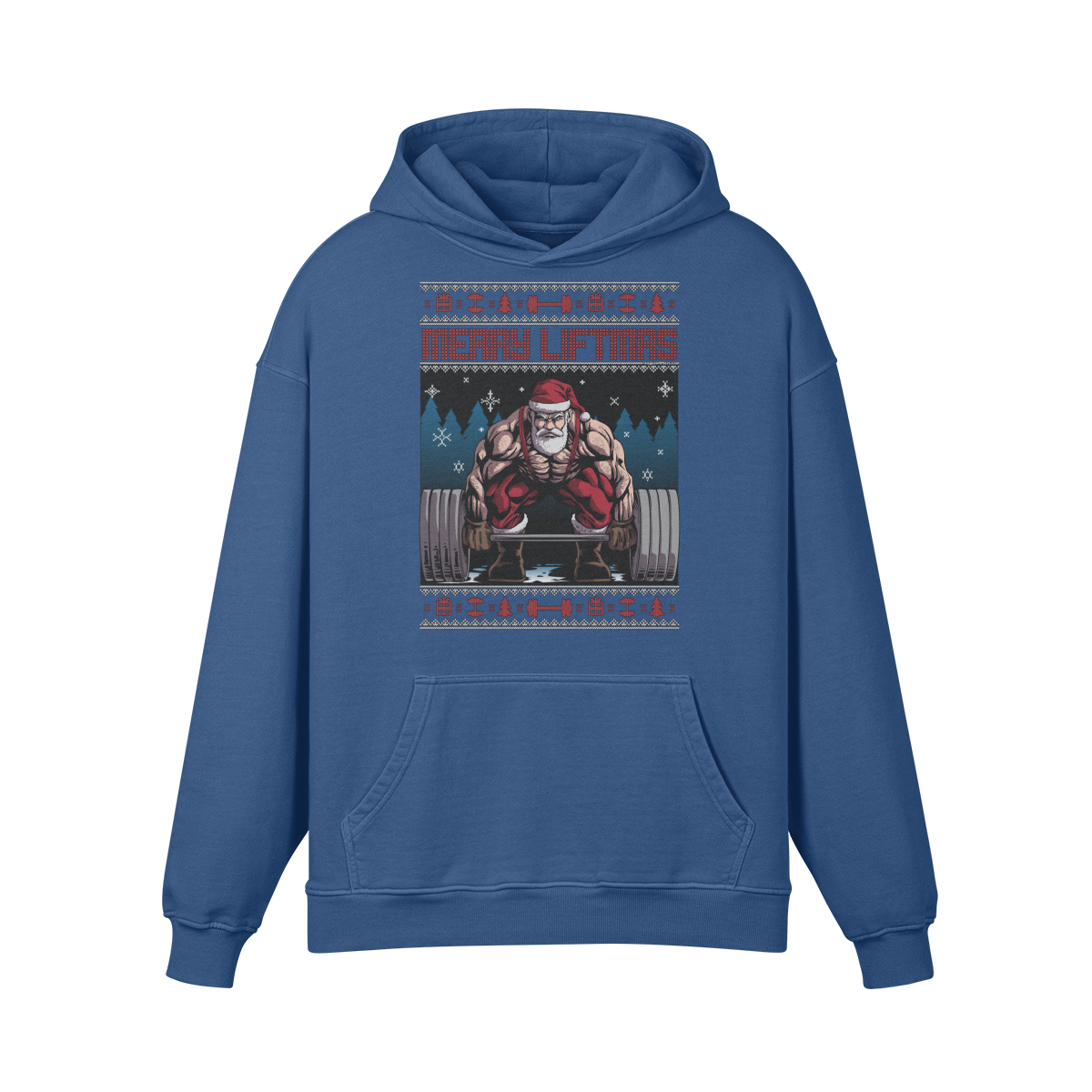 MERRY LIFTMAS- Oversized Hoodie-Kashmir Blue-League of Lifters
