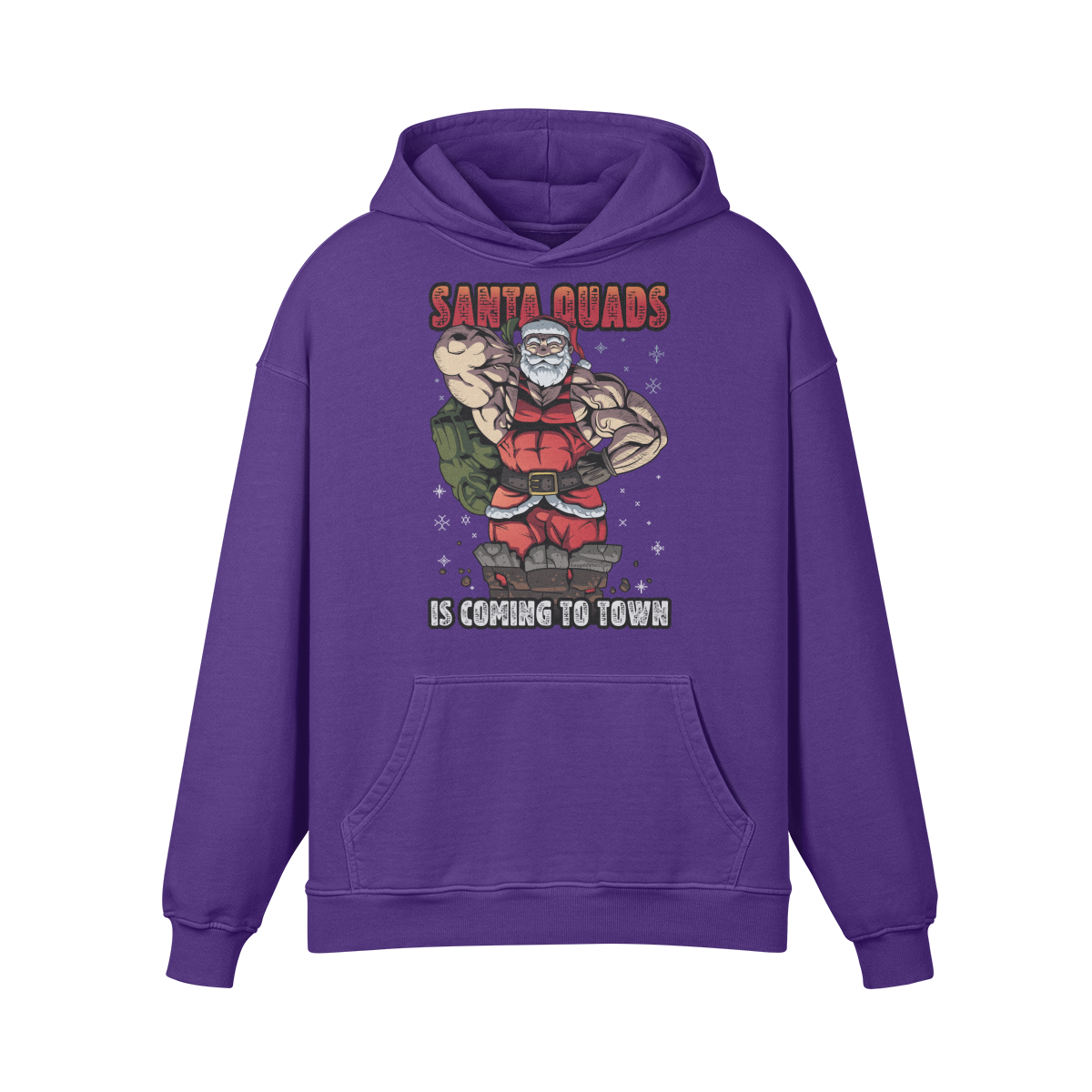 SANTA QUADS IS COMING TO TOWN- Oversized Hoodie-Purple Haze-League of Lifters