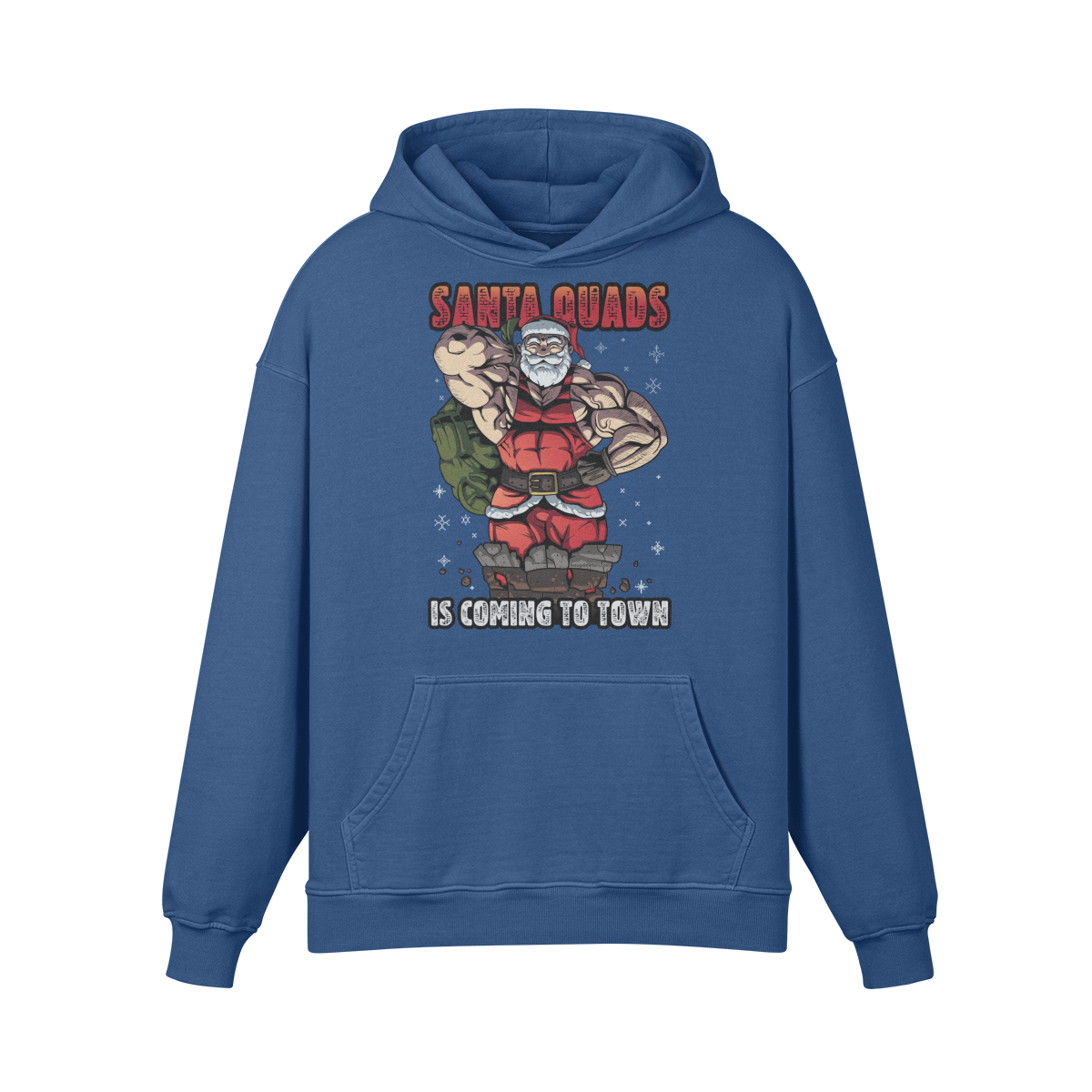 SANTA QUADS IS COMING TO TOWN- Oversized Hoodie-Kashmir Blue-League of Lifters