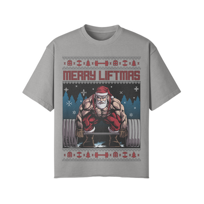 MERRY LIFTMAS- Pump Top-Light Gray-League of Lifters