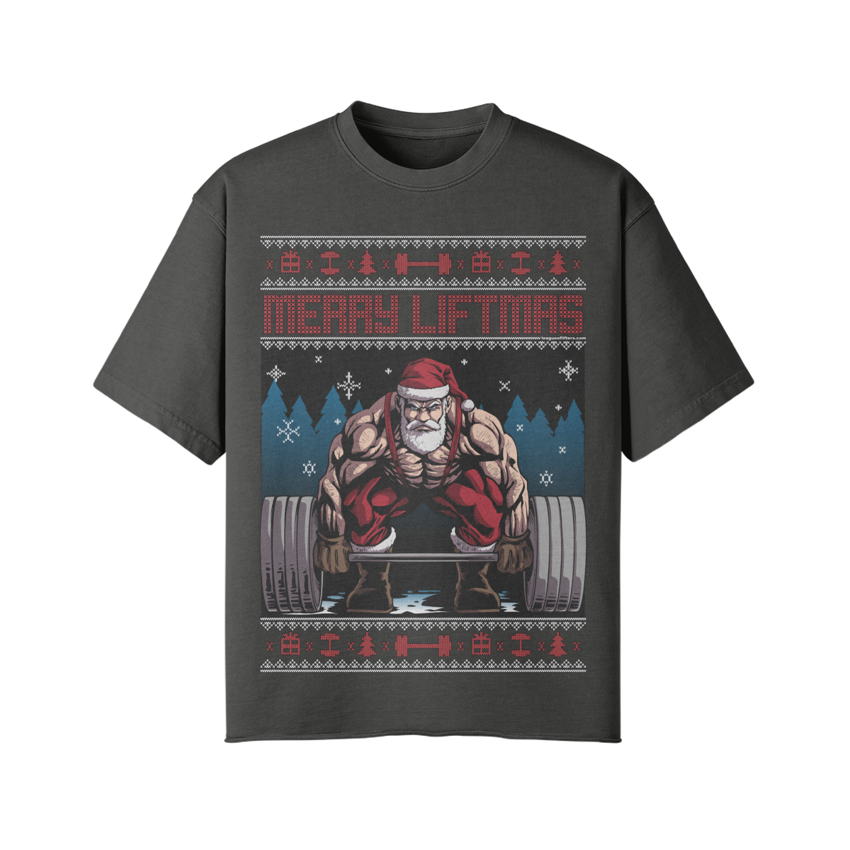 MERRY LIFTMAS- Pump Top-Dark Gray-League of Lifters