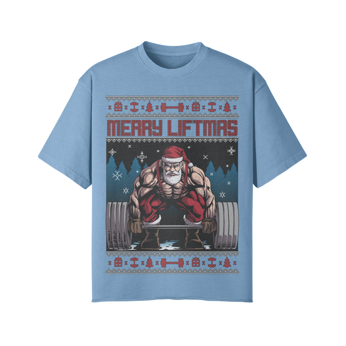 MERRY LIFTMAS- Pump Top-Slate Blue-League of Lifters