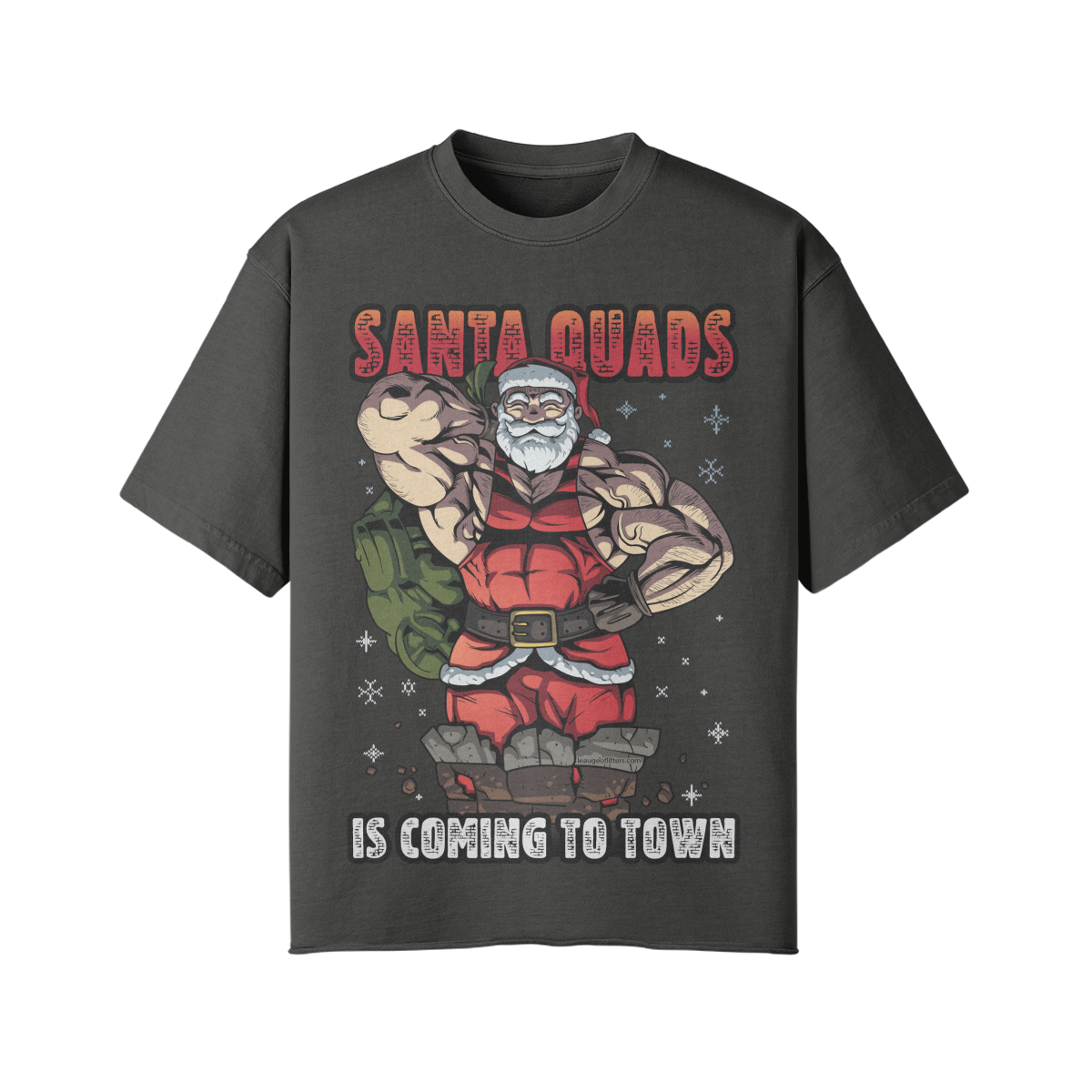 SANTA QUADS IS COMING TO TOWN- Pump Top-Dark Gray-League of Lifters