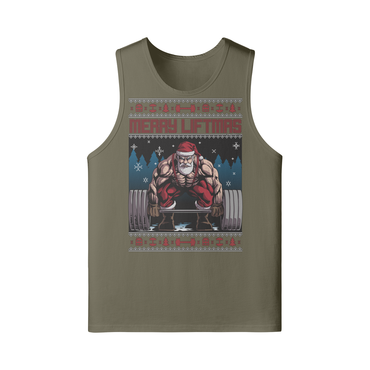 MERRY LIFTMAS- Tank Top-Camel-League of Lifters