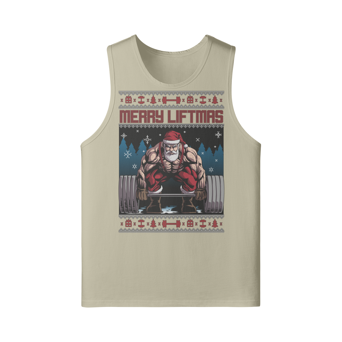 MERRY LIFTMAS- Tank Top-Rice Apricot-League of Lifters