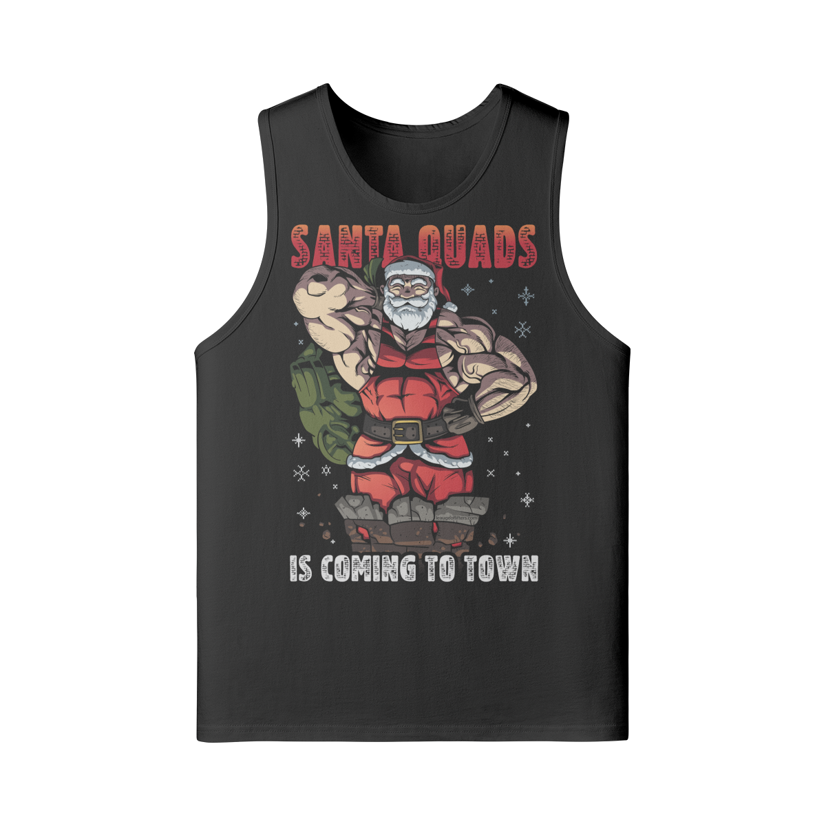SANTA QUADS IS COMING TO TOWN- Tank Top-Black-League of Lifters