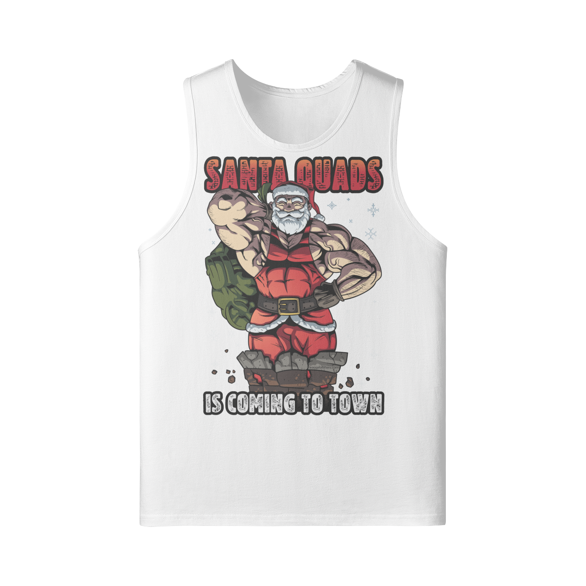 SANTA QUADS IS COMING TO TOWN- Tank Top-White-League of Lifters