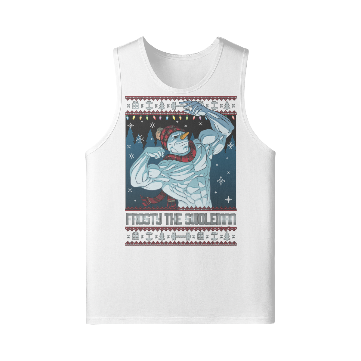 FROSTY THE SWOLEMAN- Tank Top-White-League of Lifters