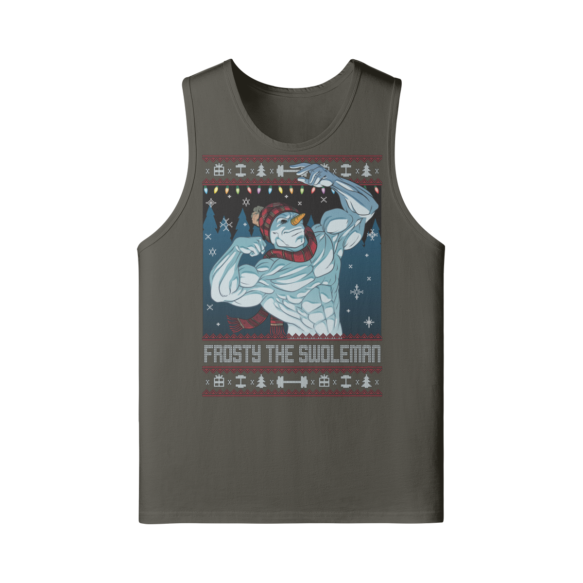 FROSTY THE SWOLEMAN- Tank Top-Charcoal Grey-League of Lifters