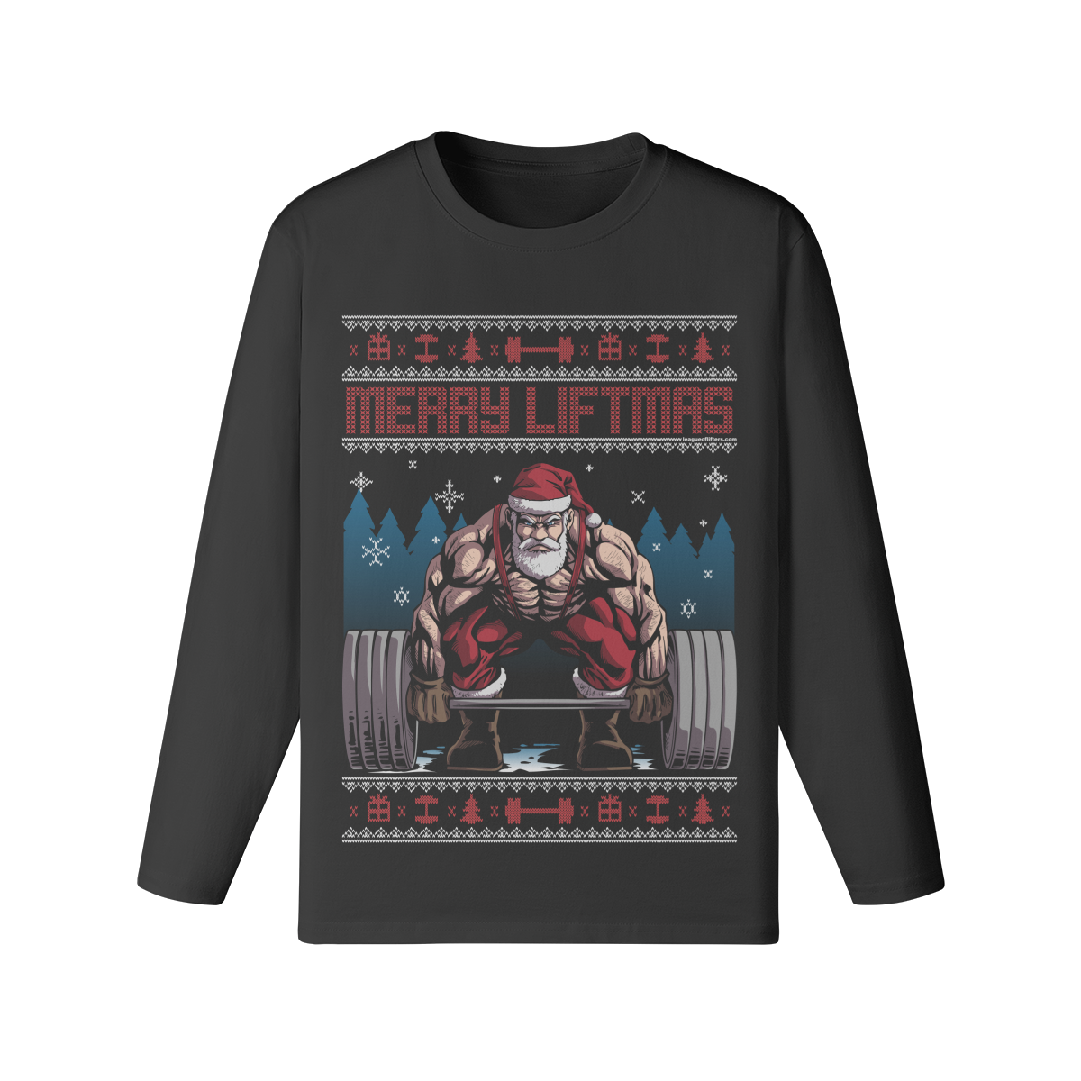 MERRY LIFTMAS- Classic Long Sleeve Top-Black-League of Lifters