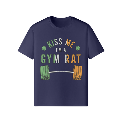 KISS ME I'M A GYM RAT- Classic T-Shirt-Dark Navy-League of Lifters