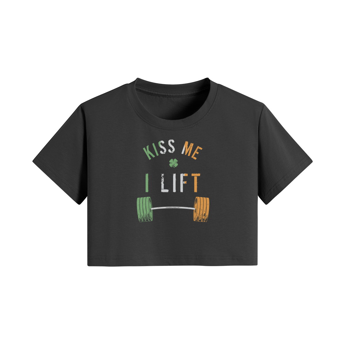 KISS ME I LIFT- Womens Crop Top-Black-League of Lifters