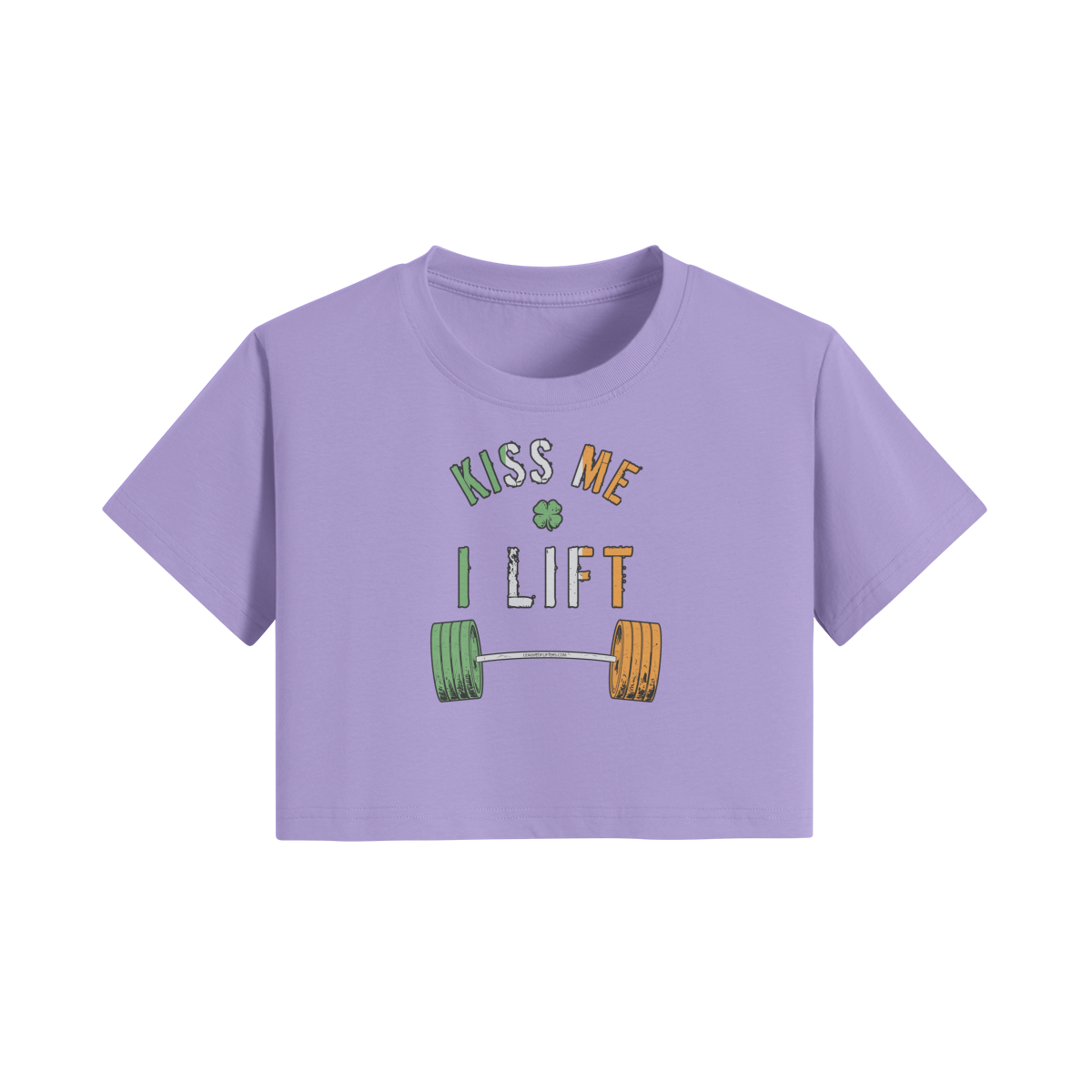 KISS ME I LIFT- Womens Crop Top-Lavender-League of Lifters