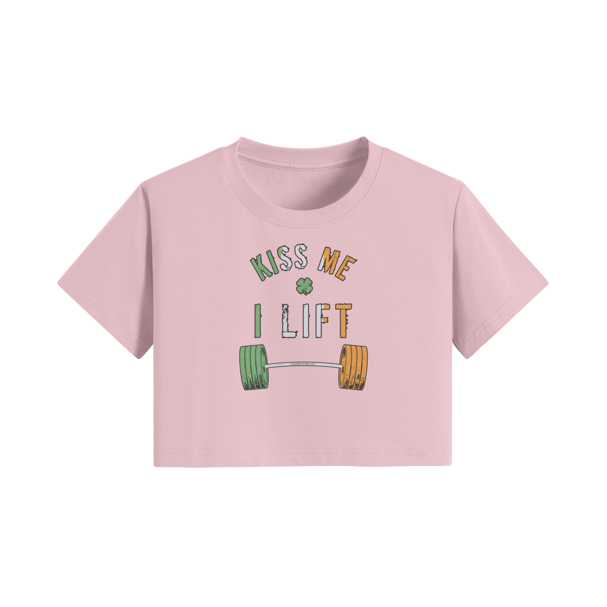 KISS ME I LIFT- Womens Crop Top-Pink-League of Lifters