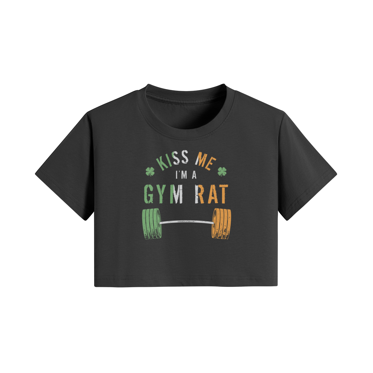 KISS ME I'M A GYM RAT- Womens Crop Top-Black-League of Lifters