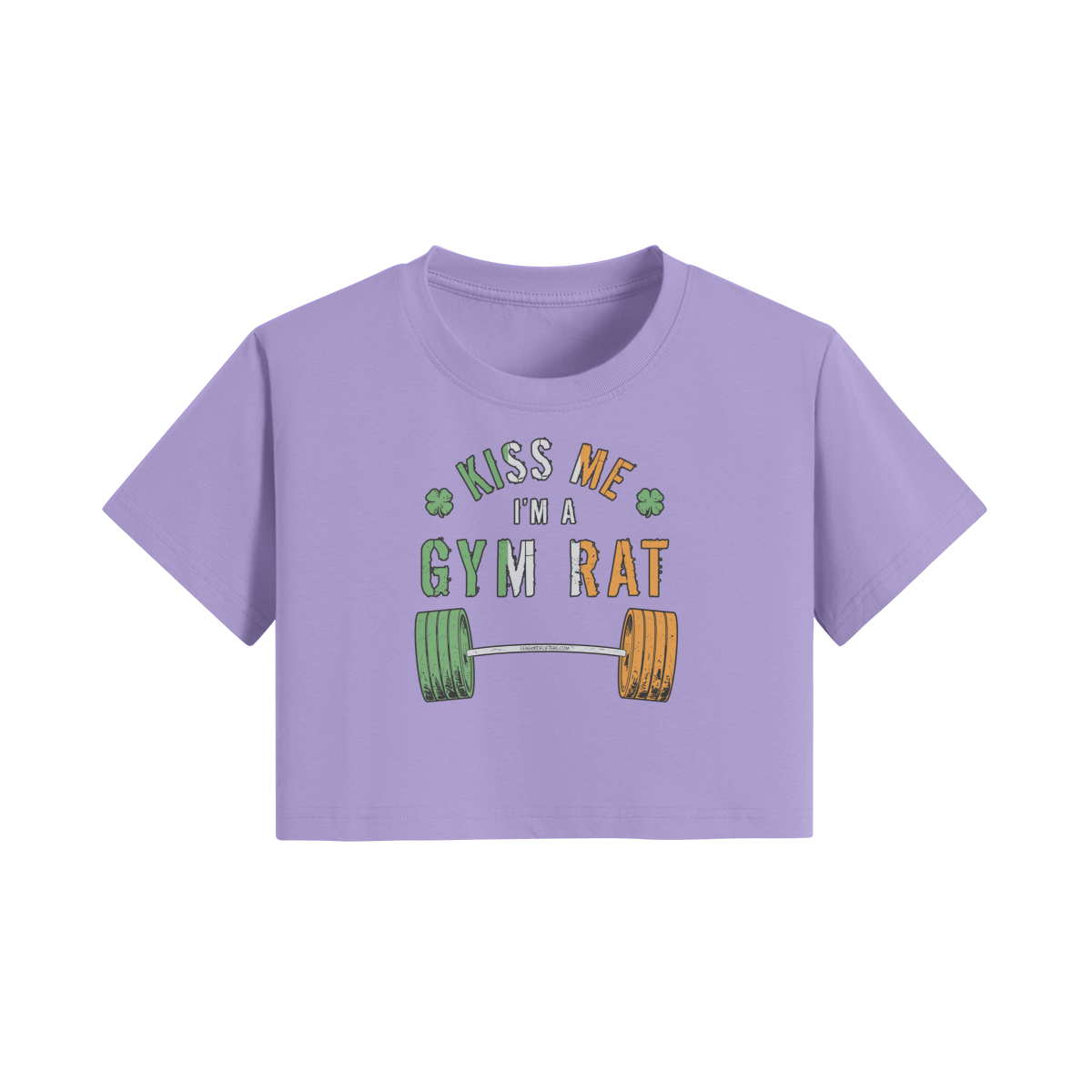 KISS ME I'M A GYM RAT- Womens Crop Top-Lavender-League of Lifters