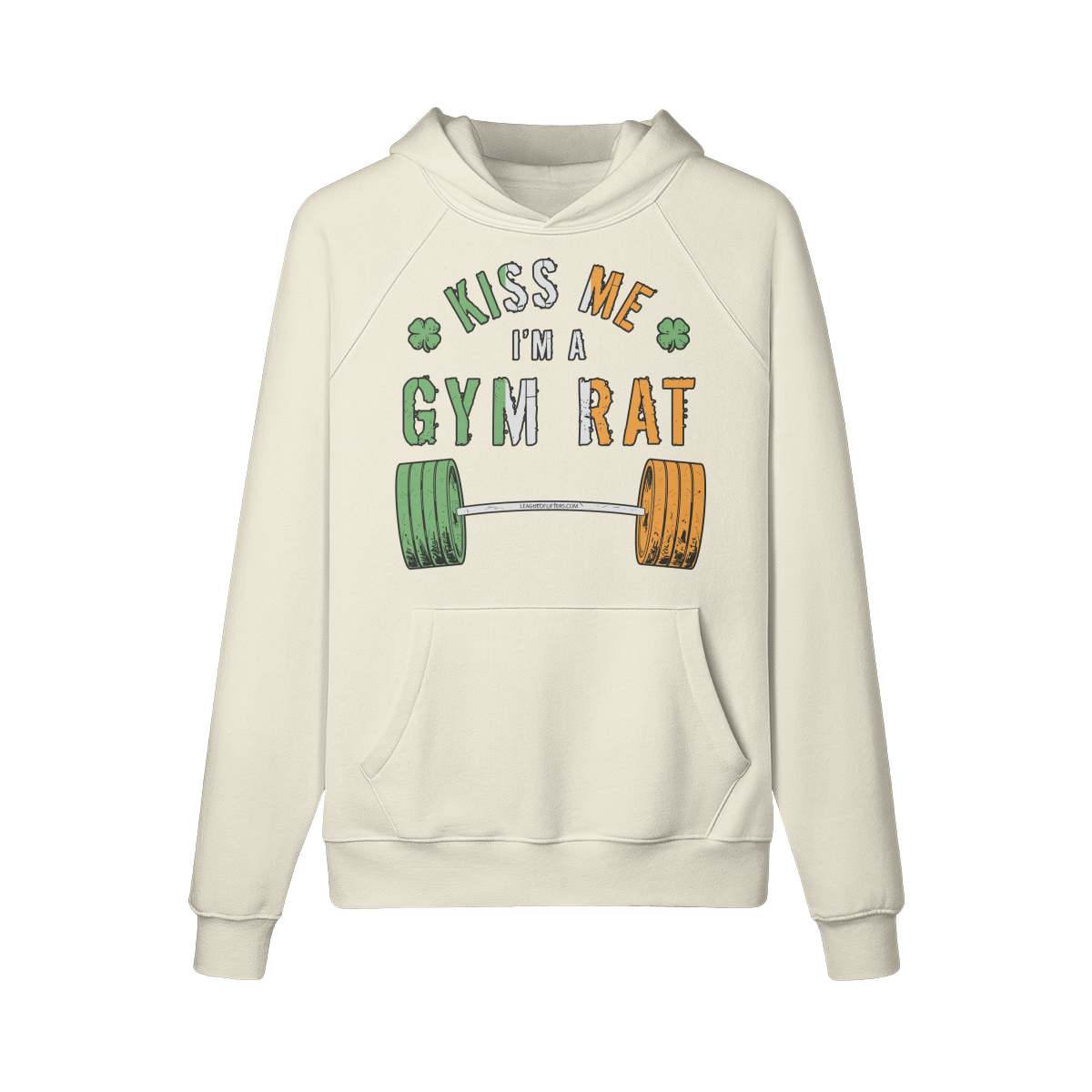 KISS ME I'M A GYM RAT- Hoodie-Rice Apricot-League of Lifters