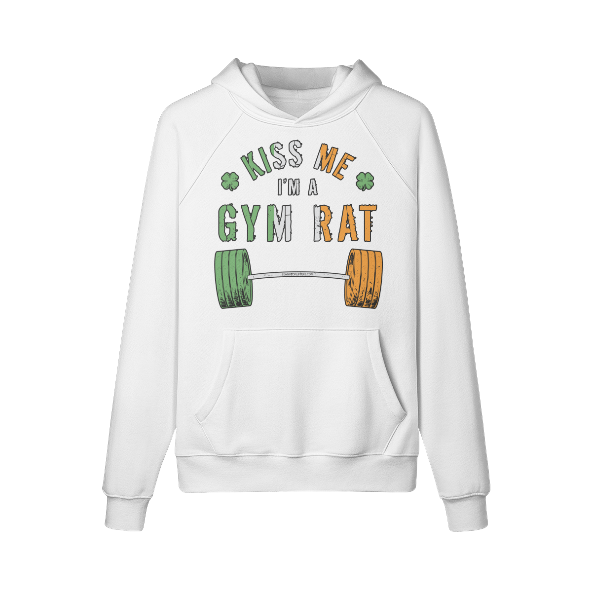 KISS ME I'M A GYM RAT- Hoodie-White-League of Lifters