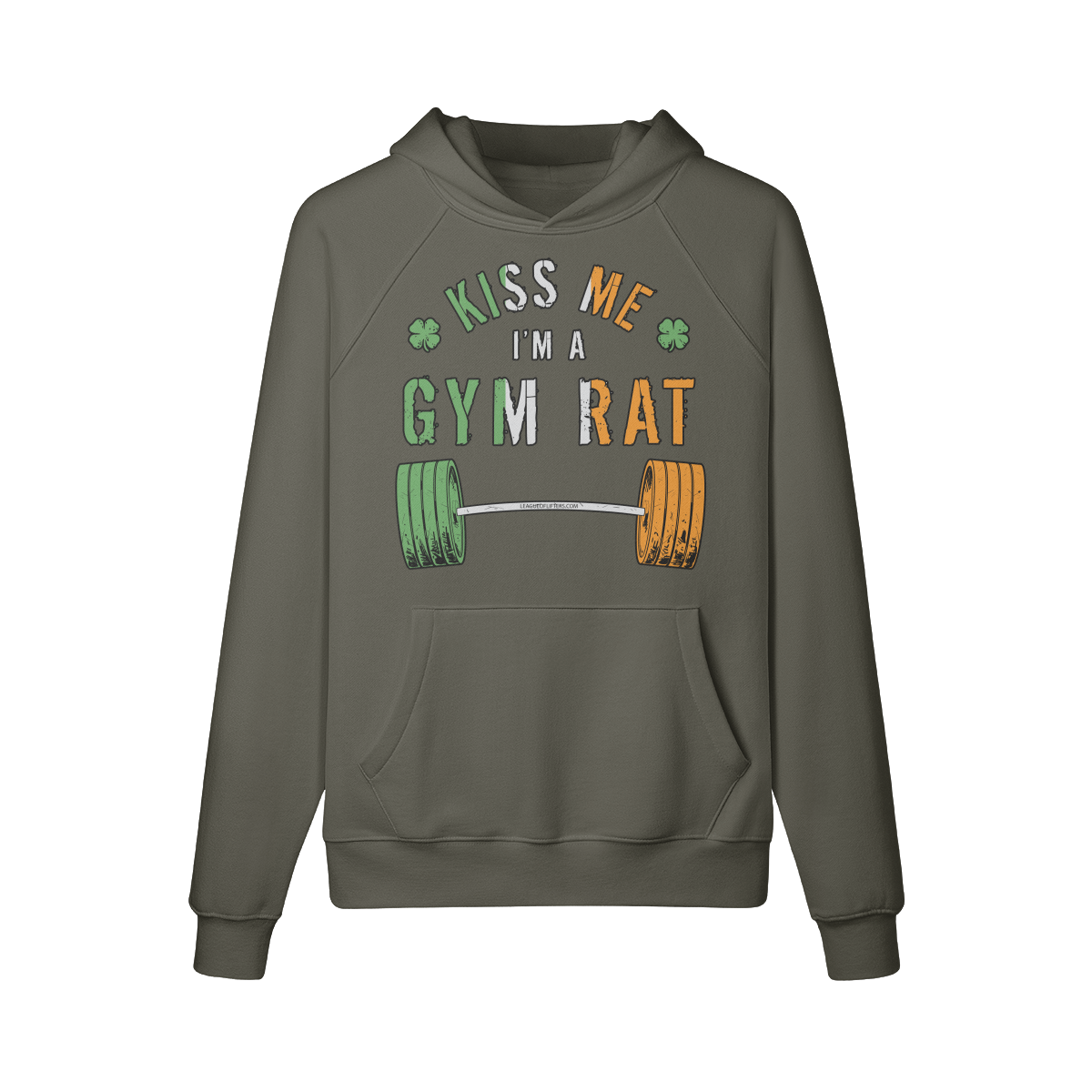 KISS ME I'M A GYM RAT- Hoodie-Charcoal Grey-League of Lifters