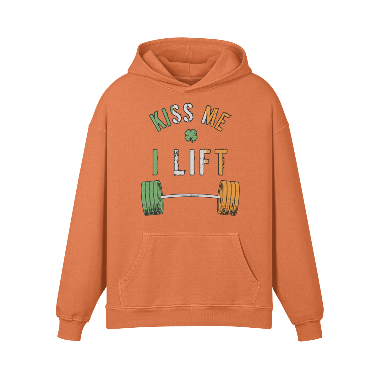 KISS ME I LIFT- Oversized Hoodie-Copper Red-League of Lifters