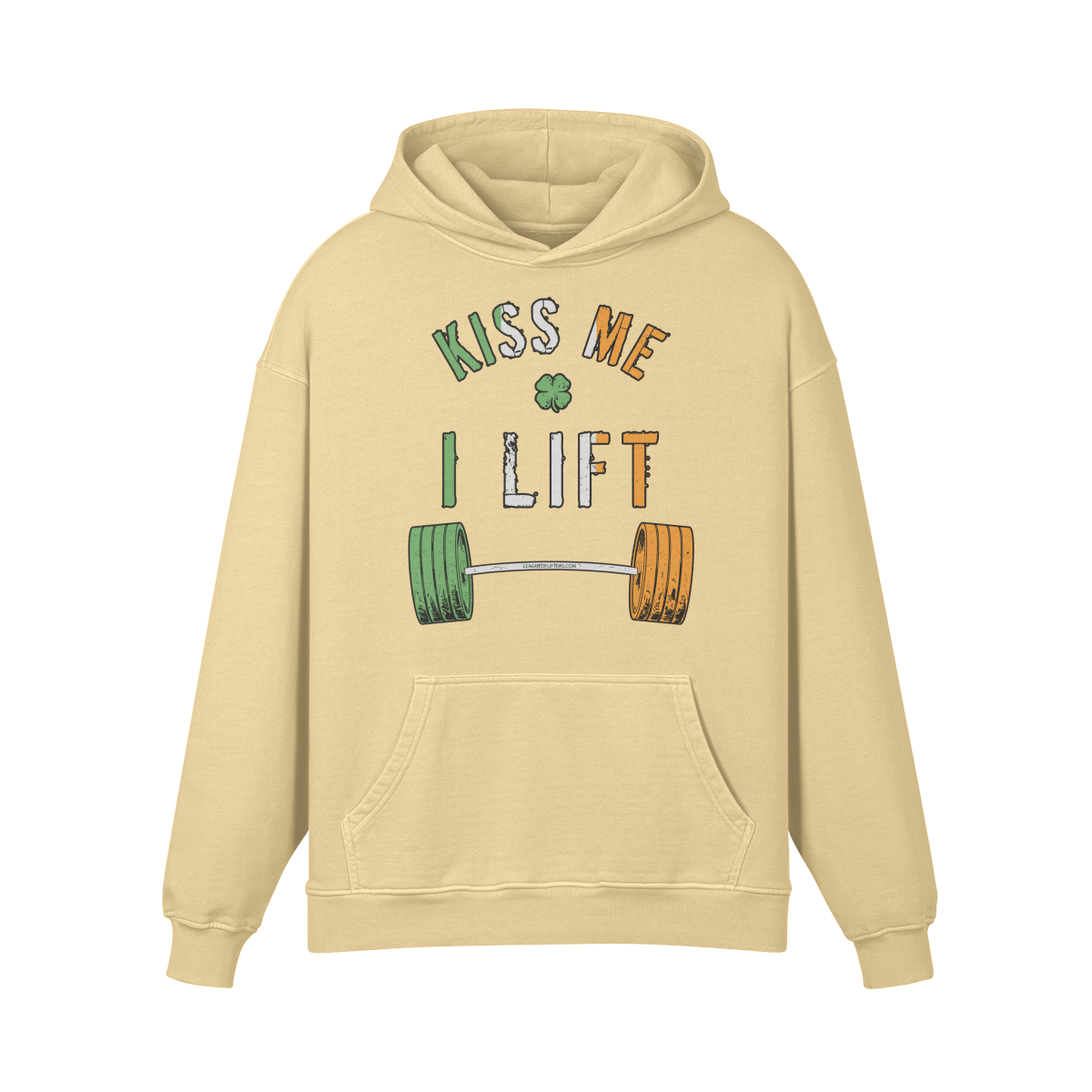 KISS ME I LIFT- Oversized Hoodie-Desert Sand-League of Lifters