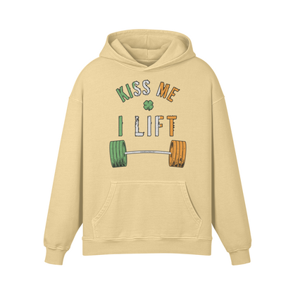 KISS ME I LIFT- Oversized Hoodie-Desert Sand-League of Lifters