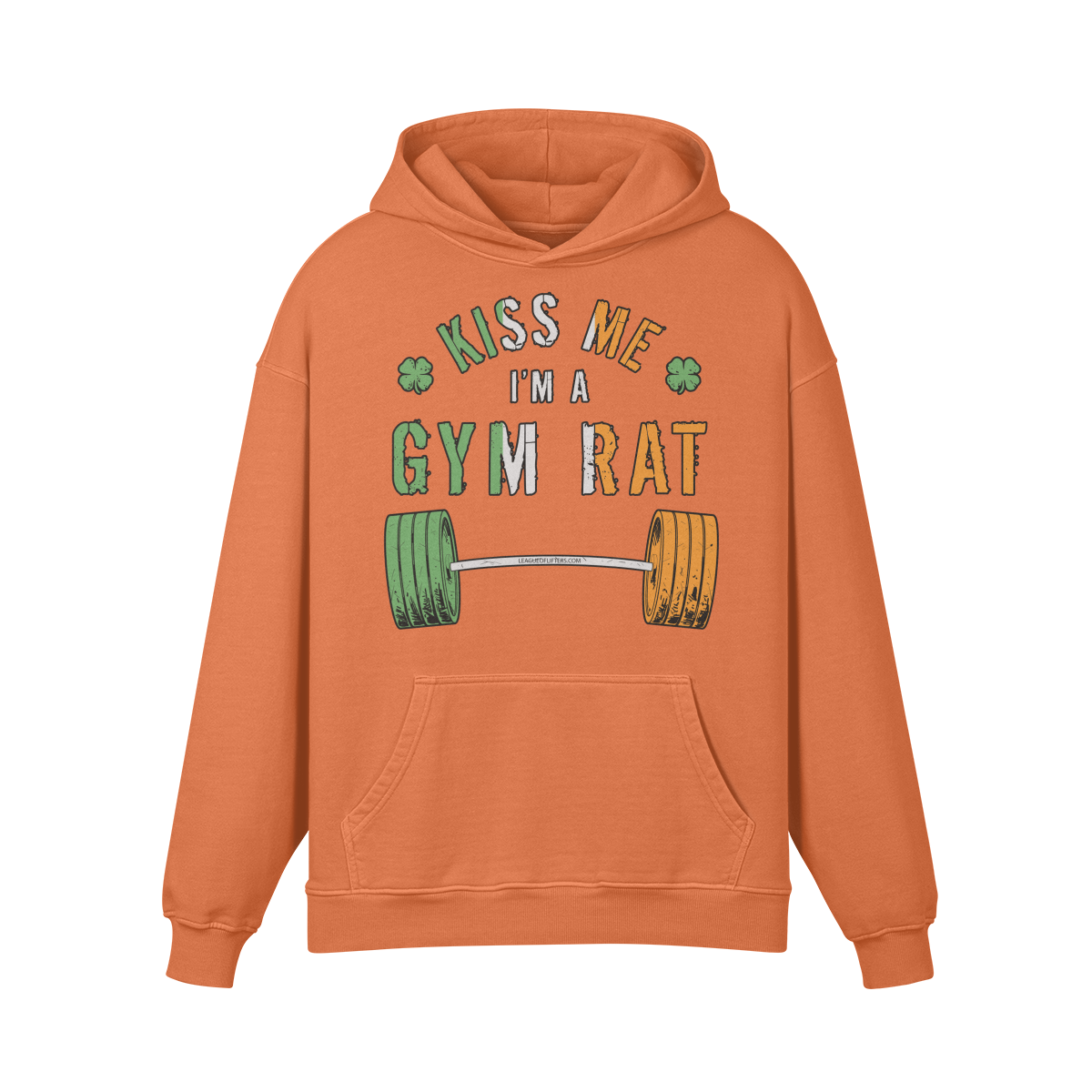 KISS ME I'M A GYM RAT- Oversized Hoodie-Copper Red-League of Lifters