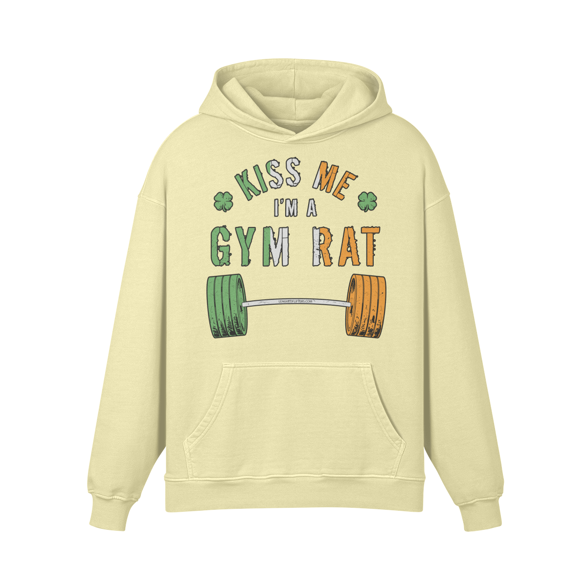 KISS ME I'M A GYM RAT- Oversized Hoodie-Pale Spring Bud-League of Lifters