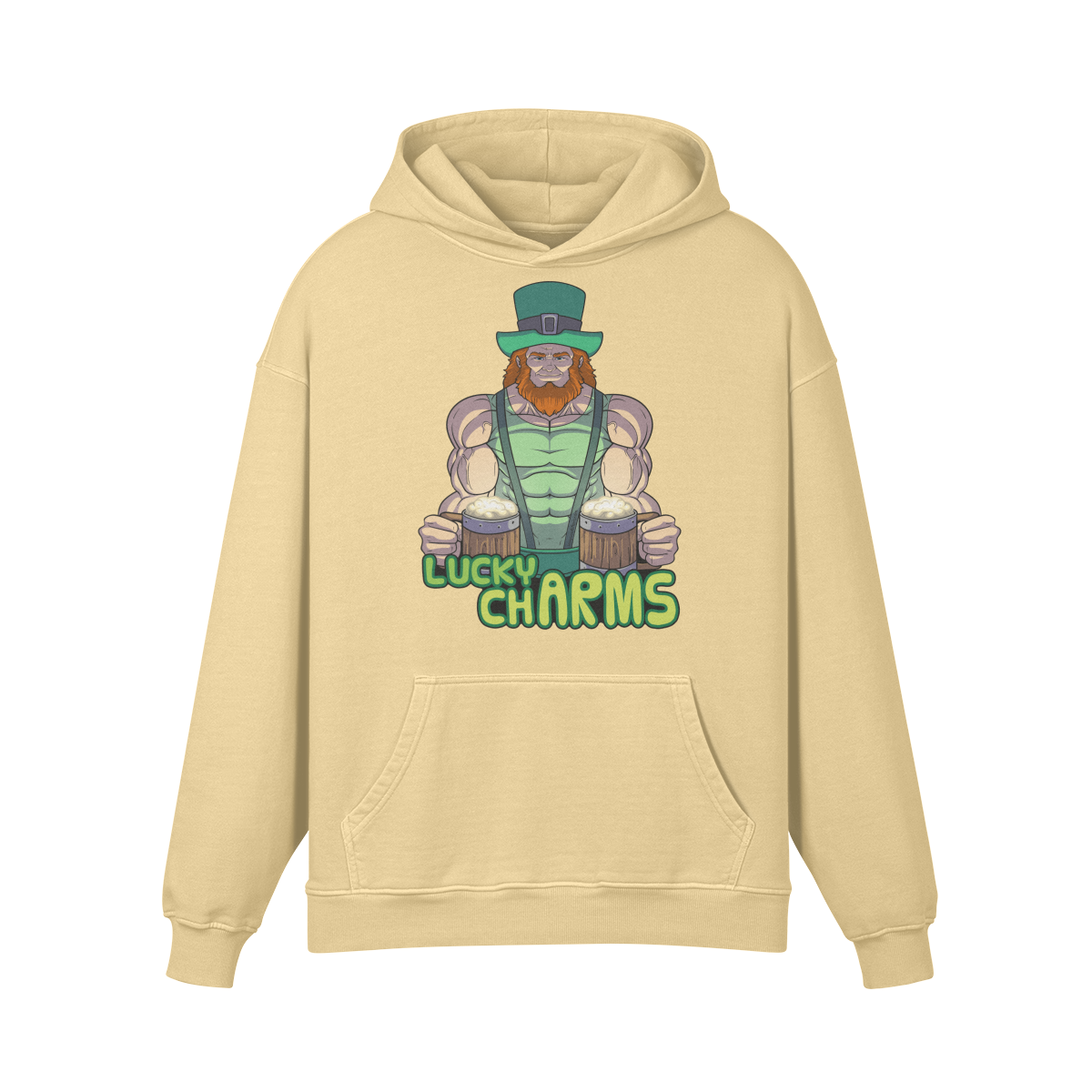 LUCKY CHARMS- Oversized Hoodie-Desert Sand-League of Lifters