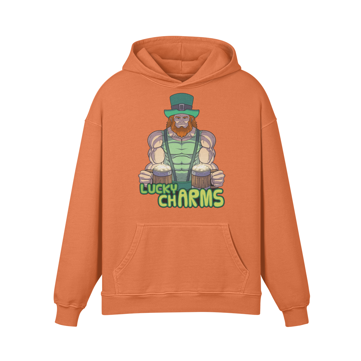 LUCKY CHARMS- Oversized Hoodie-Copper Red-League of Lifters