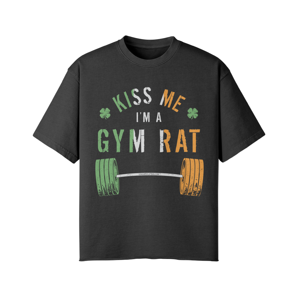 KISS ME I'M A GYM RAT- Pump Top-Faded Black-League of Lifters