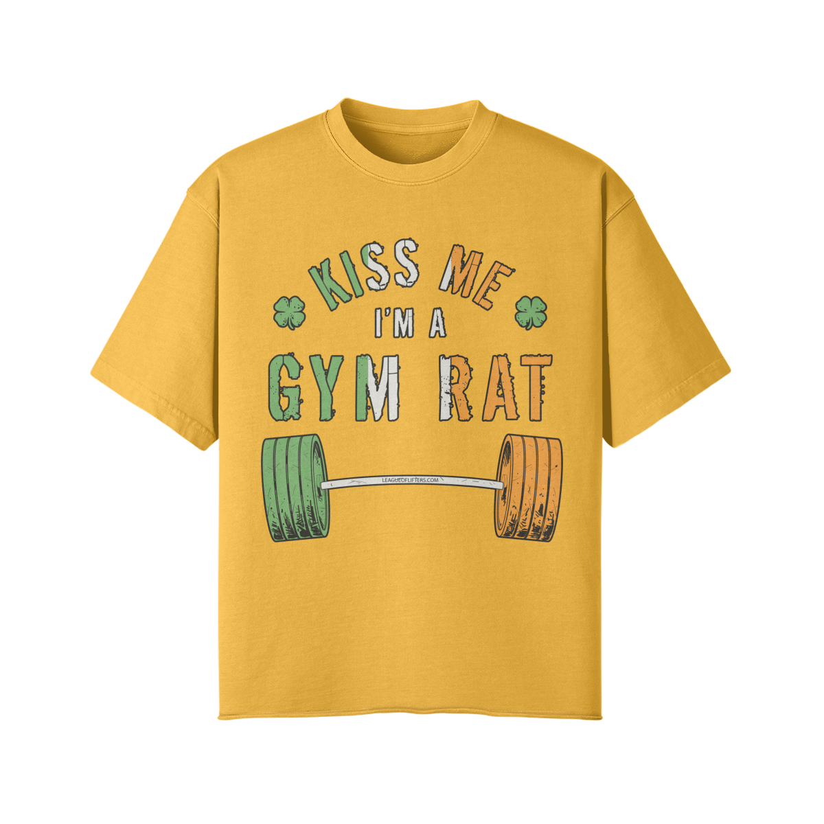 KISS ME I'M A GYM RAT- Pump Top-Vintage Yellow-League of Lifters