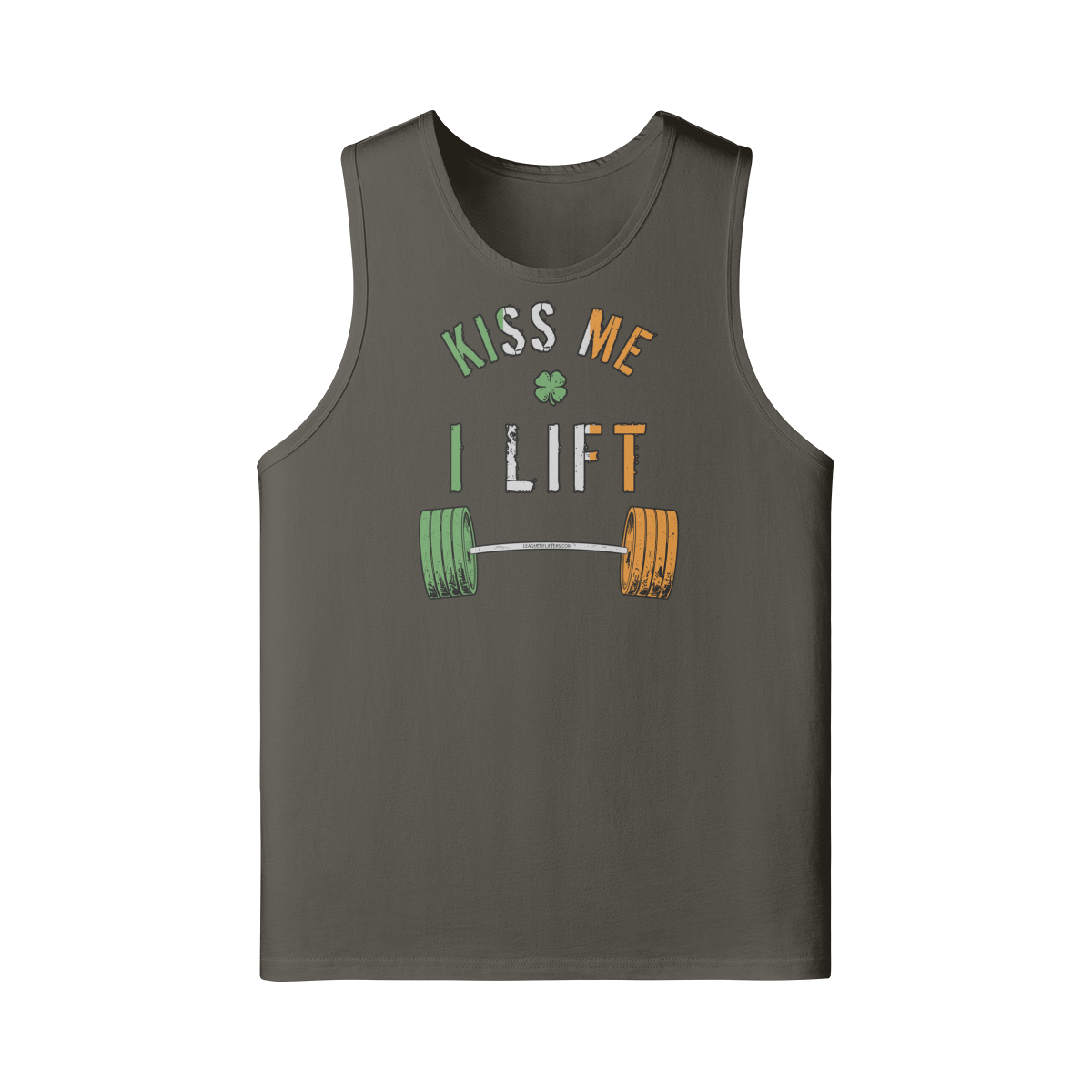 KISS ME I LIFT- Tank Top-Charcoal Grey-League of Lifters