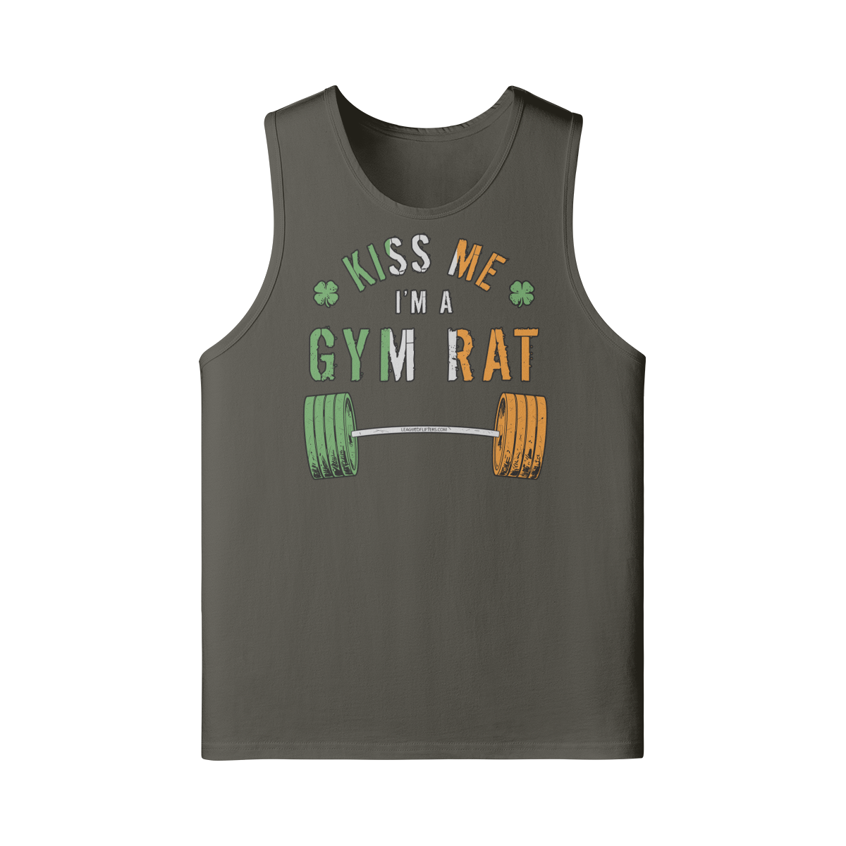 KISS ME I'M A GYM RAT- Tank Top-Charcoal Grey-League of Lifters