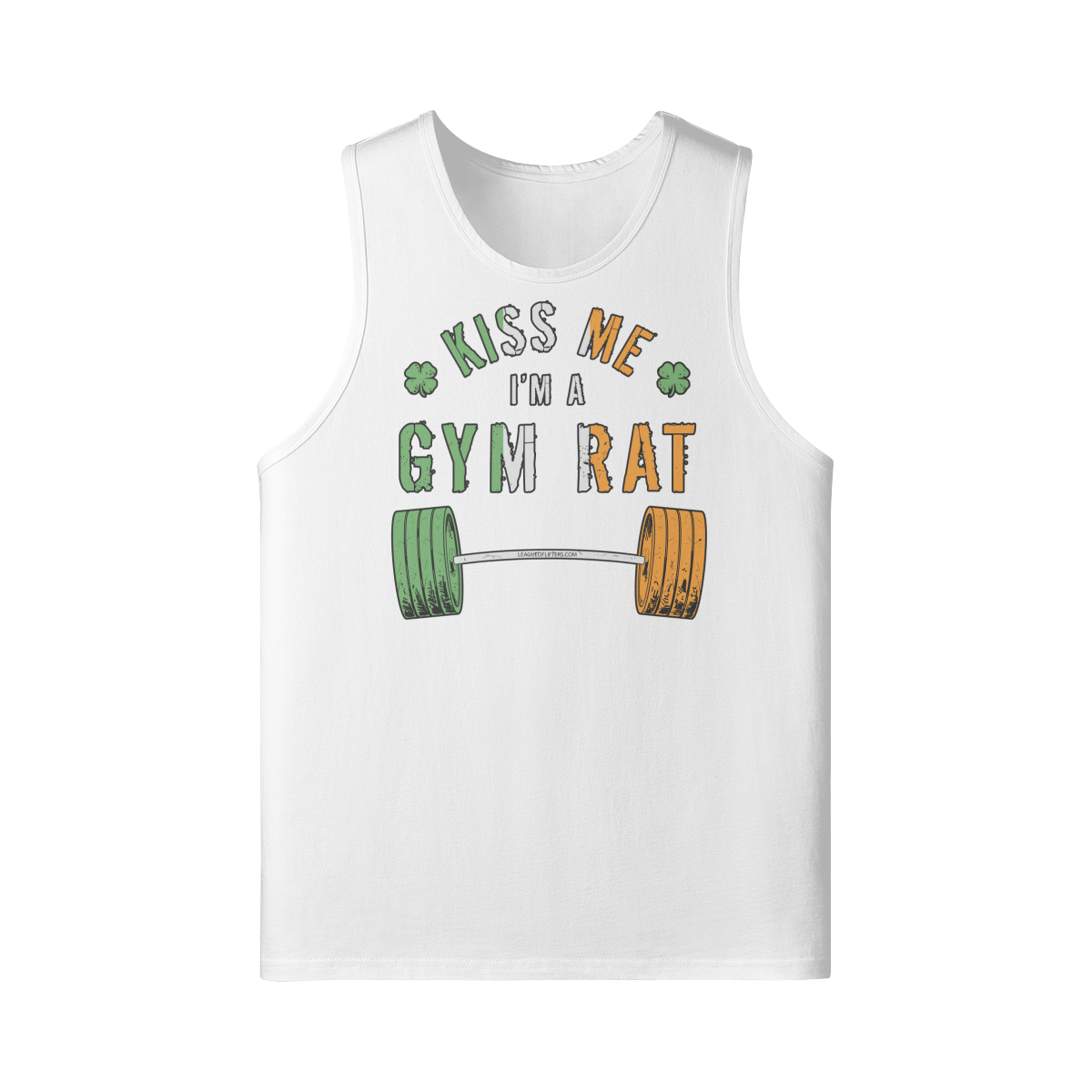 KISS ME I'M A GYM RAT- Tank Top-White-League of Lifters