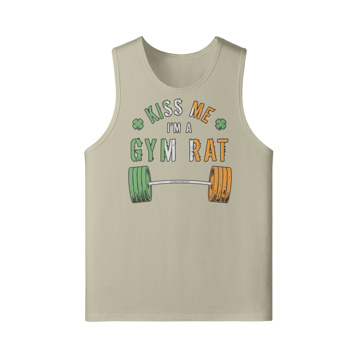 KISS ME I'M A GYM RAT- Tank Top-Rice Apricot-League of Lifters