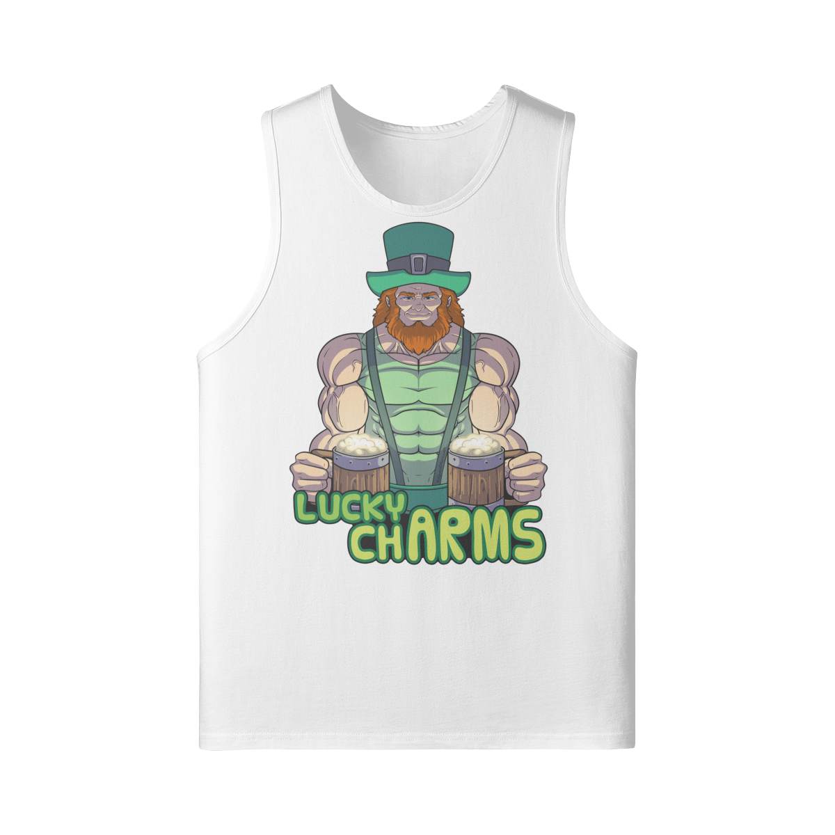 LUCKY CHARMS- Tank Top-White-League of Lifters