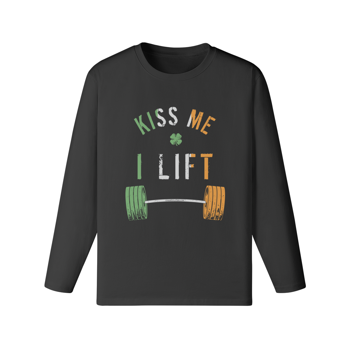 KISS ME I LIFT- Classic Long Sleeve Top-Black-League of Lifters