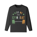 KISS ME I'M A GYM RAT- Classic Long Sleeve Top-Black-League of Lifters
