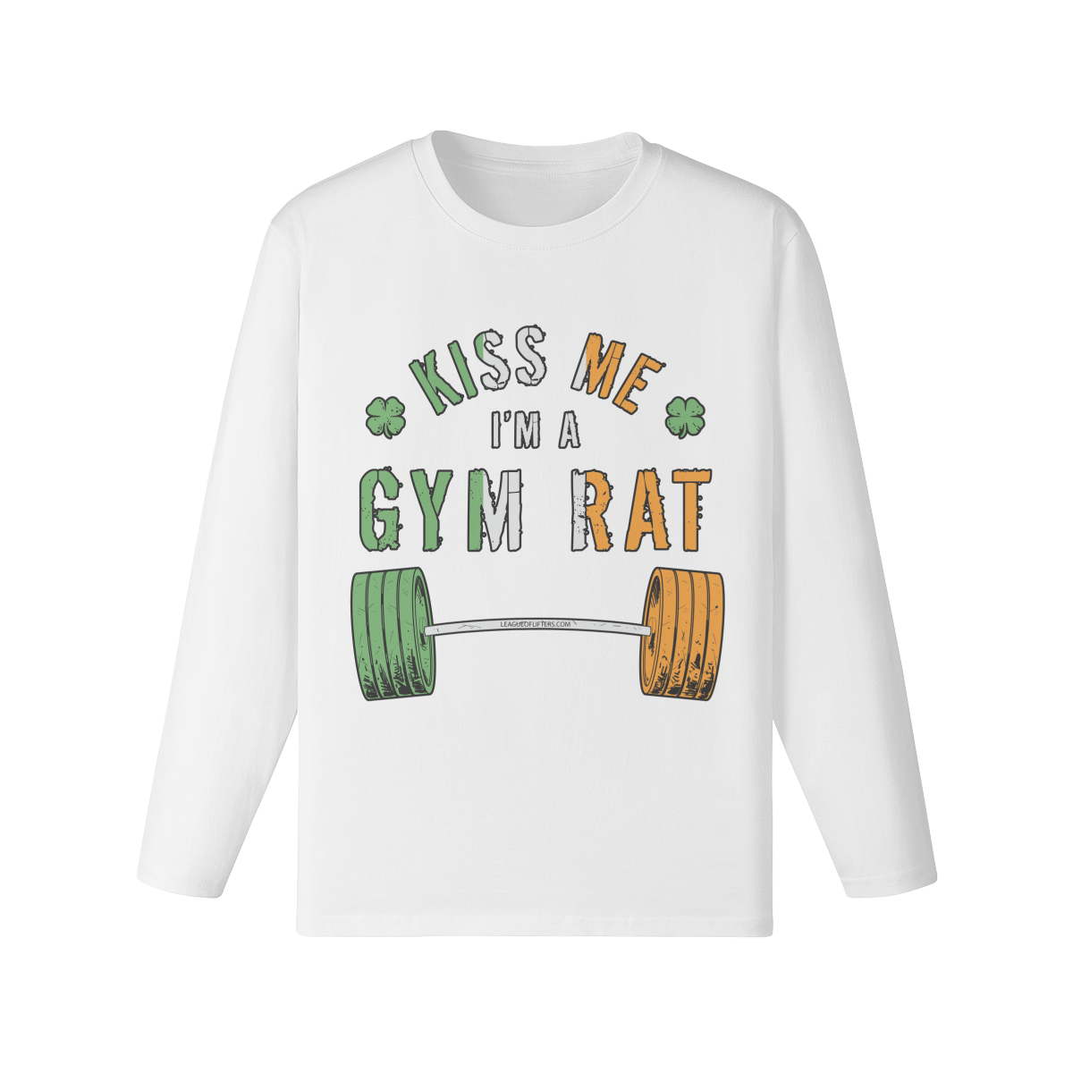 KISS ME I'M A GYM RAT- Classic Long Sleeve Top-White-League of Lifters