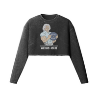 THE BAR WEIGHS 45LBS- Womens Long Sleeve Crop Top